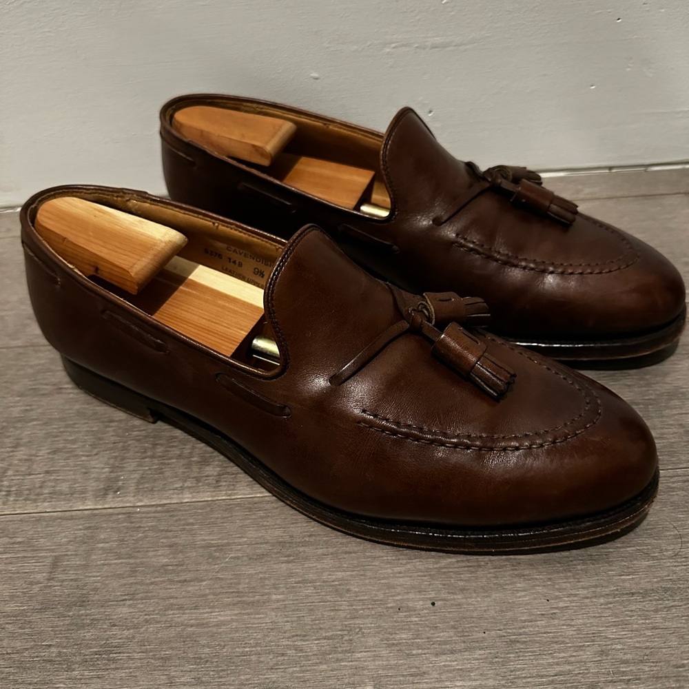 Crockett and Jones Cavendish Loafer Dark Brown Burnished Calf Men’s Sz 10.5